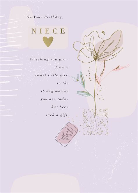 Personalised Heartfelt Traditional Floral Birthday Card For Niece ...