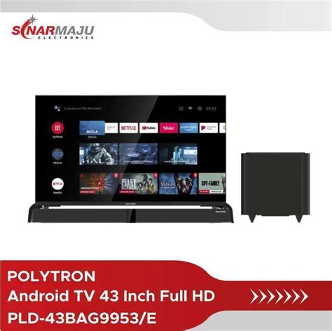 Jual Led Tv 43 Inch Polytron Full Hd Android Tv Cinemax Soundbar Pld