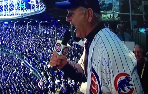 Watch Bill Murray sing to crowd at Chicago Cubs' World Series baseball game