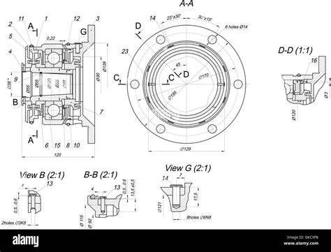 Expanded Bearing Sketch Engineering Drawing Stock Vector Image And Art