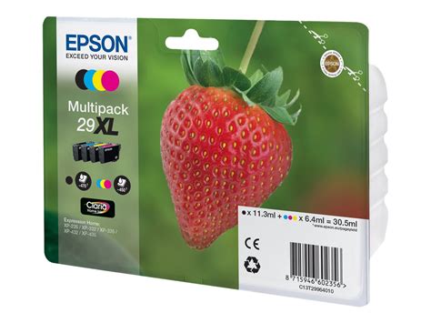 Epson T Xl Fraise Pack De Rendement Lev Noire Cyan