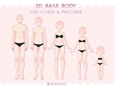 Vtuber Model Body Base Psd Without Rigging Live D Etsy Anime Poses