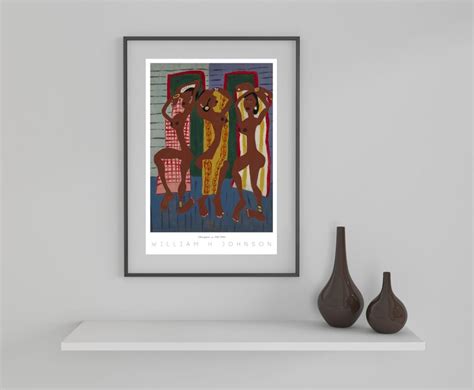 Vintage African American Art Three Dancers William H Johnson Black