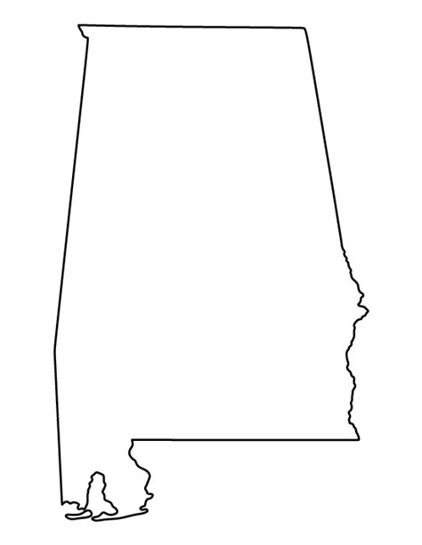 Printable Alabama Template for Crafts and Stencils