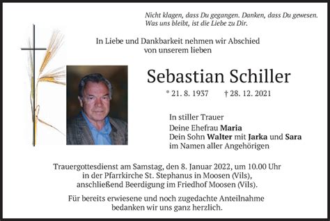 Traueranzeigen Von Sebastian Schiller Trauer Merkur De