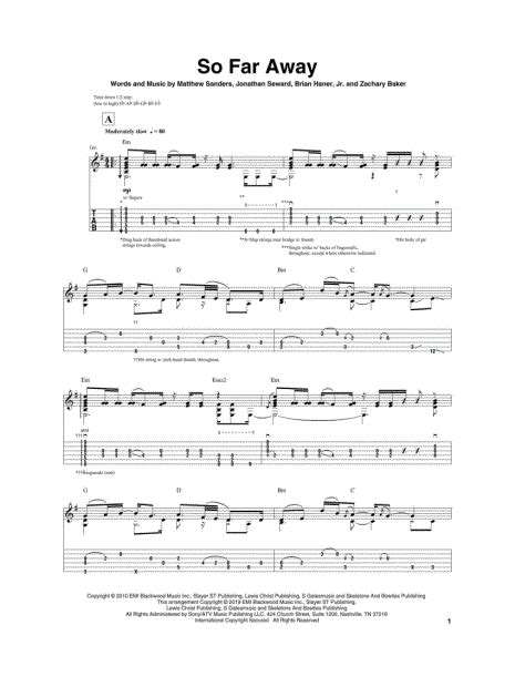 So Far Away Guitar Chords