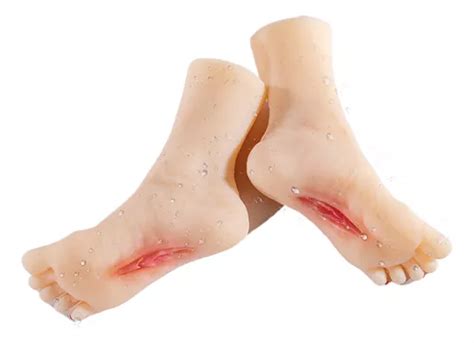 Masturbación Masculina Con Pie Y Vagina Realistas Clítoris Beige