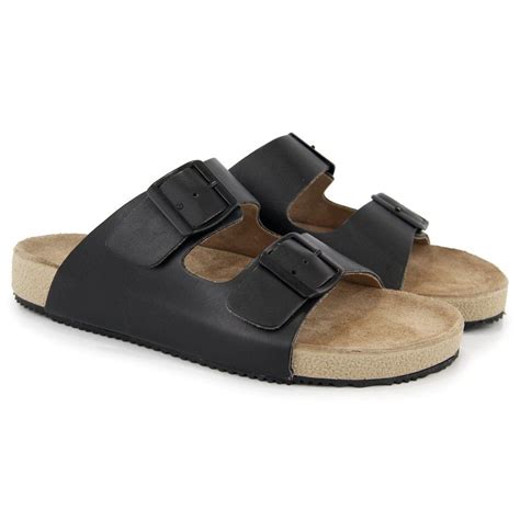 Sandália Birken Masculina em Couro Floater Preta DALLUP S