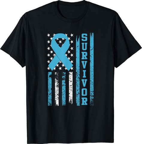 Prostate Cancer Survivor T Shirt Bold Blue Ribbon Shirt