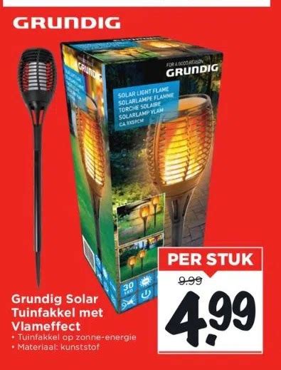 Grundig Solar Tuinfakkel Met Vlameffect Aanbieding Bij Vomar