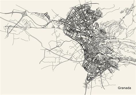 City road map of Granada, Spain 40165599 Vector Art at Vecteezy