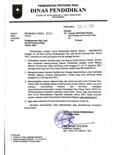 Surat Hari Jadi Prov Riau Pdf