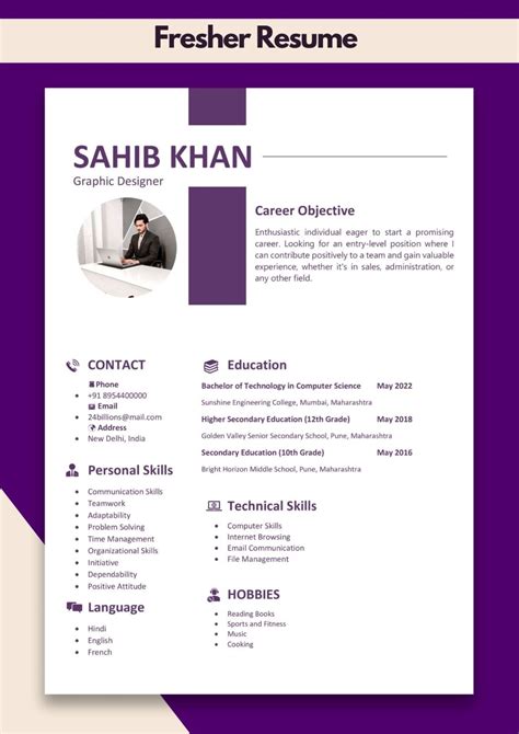 Resume Format For It Freshers Sample Resume For Be Fresher