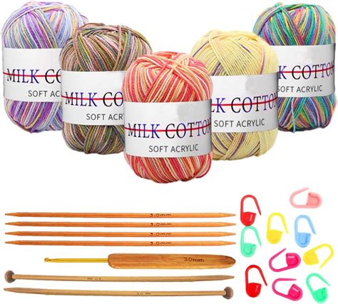 Sny Ensemble De Fils De Crochet Multicolores Laine Multicolore Pour