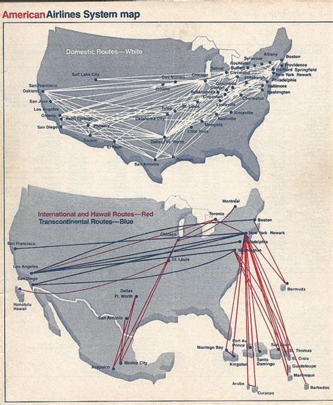 American Airlines Domestic Route Map