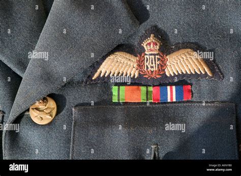 Royal Air Force Second World War Badge And Wings With Raf Button Sewn