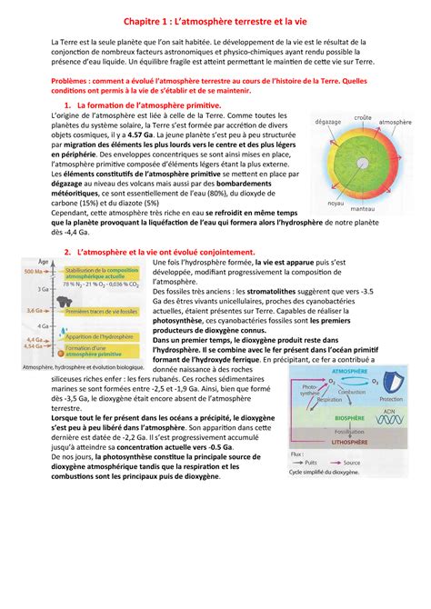 Scribd Chapitre 1 Latmosphère terrestre et la vie La Terre est la