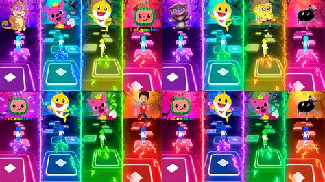 All Pinkfong Baby Shark Monkey Dance Cocomelon 5 Tiles Hop Edm