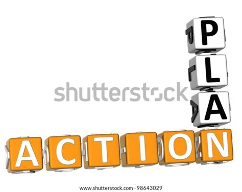 3d Action Plan Crossword On White Stock Illustration 98643029