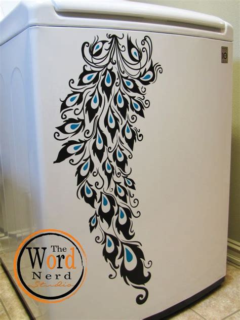 Peacock Feather Decals Washer Dryer Decals Laundry Decal Etsy