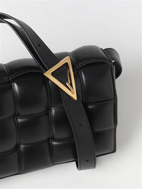 Bottega Veneta Padded Cassette Bag In Woven Leather Black Bottega Veneta Crossbody Bags