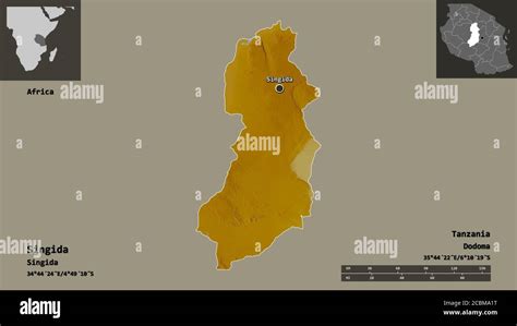 Shape Of Singida Region Of Tanzania And Its Capital Distance Scale