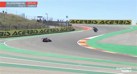 SBK Aragon La Sequenza Della Caduta Di Alvaro Bautista In Gara 1