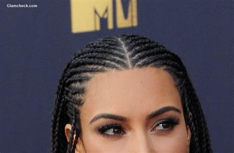 Kim Kardashian Flaunts Cornrow Hairstyle At 2018 Mtv Movie And Tv Awards