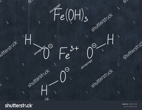 Iron Iii Hydroxide Handwritten Chemical Formula Ilustrações Stock