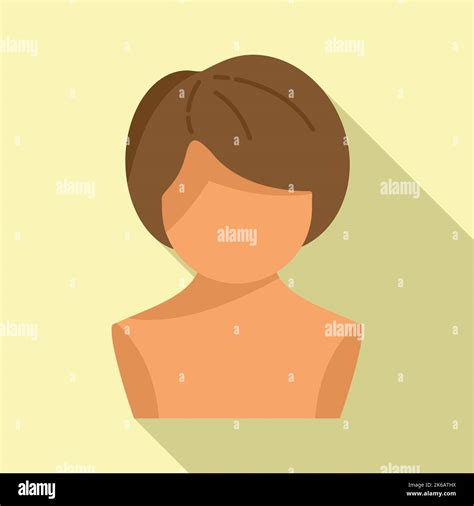 Back Wig Icon Flat Vector Head Style Fashion Model Stock Vector Image