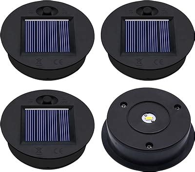 ULEMONDEE 2PCS 4PCS Solar Lantern Light Replacement Top 8CM 3 1inch LED