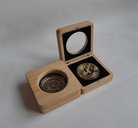Деревянный футляр для монет , деревянная коробка для монет, медалей ...