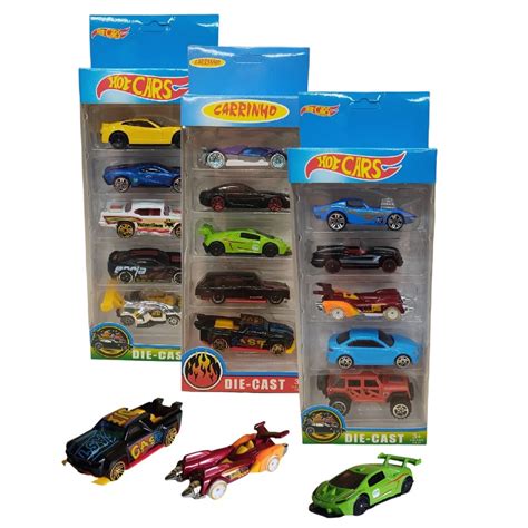 10 Carrinhos De Ferro Estilo Hot Wheels Miniaturas Colecionáveis Carrinho Hot Cars Cast