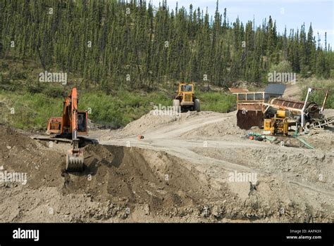 Placer Mining On Gold Bottom Creek Or Hunker Creek Near Dawson City