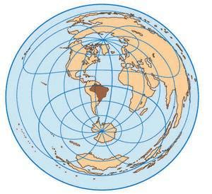 Questão Observe o mapa abaixo A projeção cartográfica representada