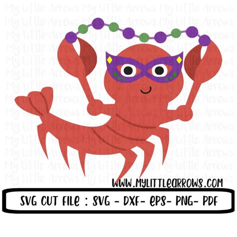 Mardi Gras Svg Crawfish Svg SVG DXF EPS Png Files For Etsy