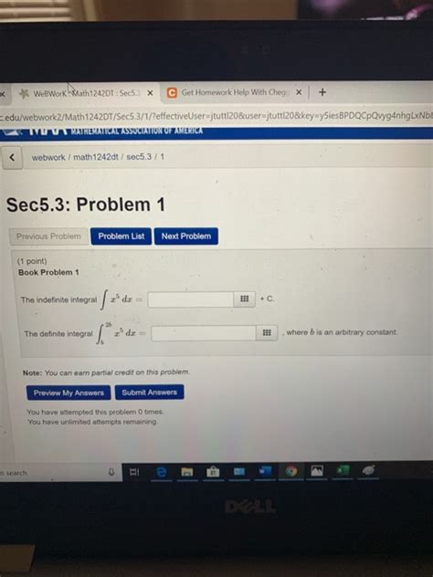 Solved Webwork Math Dt Sec X C Get Homework Help Chegg