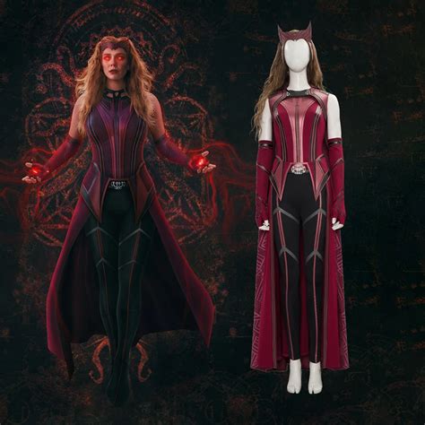 Disfraz De Bruja Escarlata De Wanda Vision Para Mujer Adulta Traje De