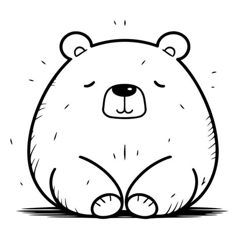 Premium Vector Cute Cartoon Polar Bear Sitting On The Ground Vector