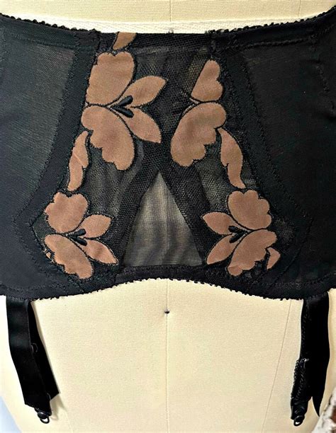 Vintage Lingerie 1950s FORMFIT Black Nylon Spandex Roll On Garter Belt