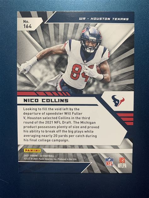 Panini Xr Rookies Red Nico Collins Rc For Sale