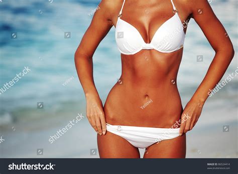 Woman Bikini On Sea Background Stock Photo Shutterstock