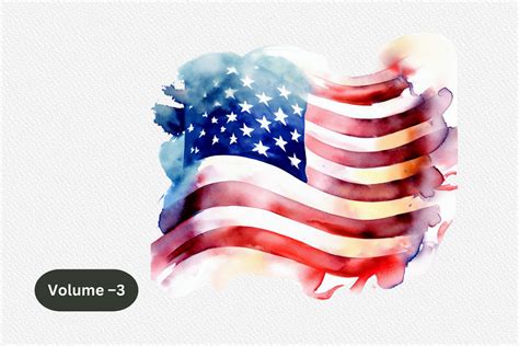 Watercolor American Flag Clipart Png Graphic By Design Store · Creative Fabrica