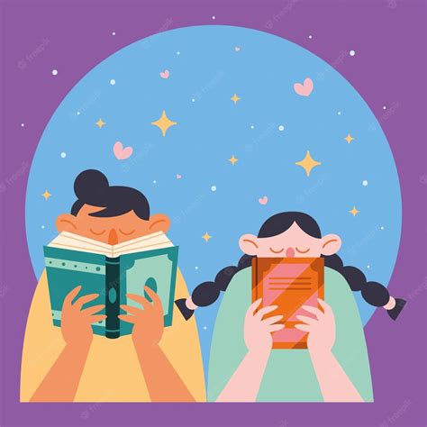 Premium Vector Couple Reading Books