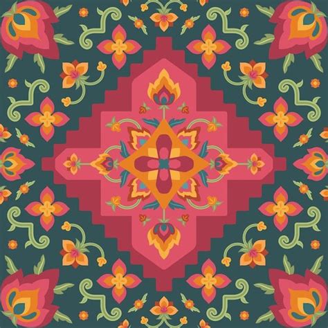 Colorful Floral Persian Carpet Design