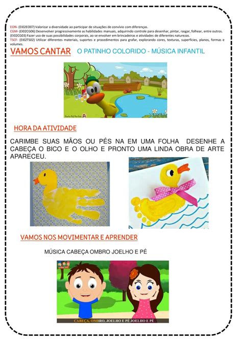 Ed infantil Atividades lúdicas O patinho colorido Cuca Super