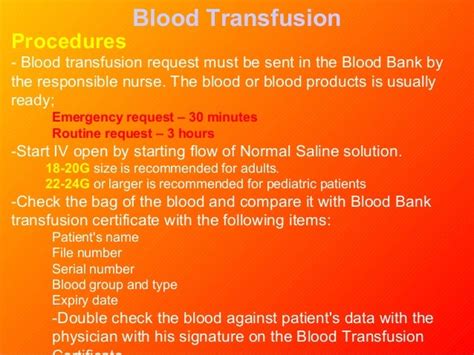 Blood transfusion