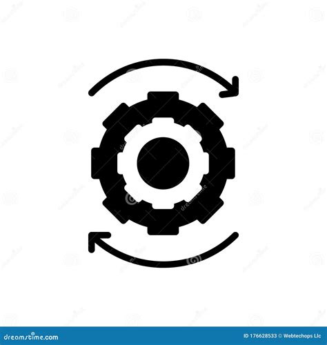 Black Solid Icon For Ongoing Proceeding And Continuing Stock Vector