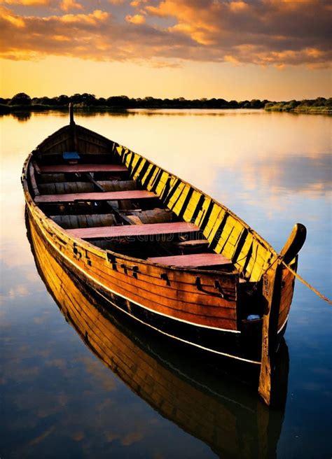 The Boats Are Surrounded By A Serene Outdoor Landscape With Reflections