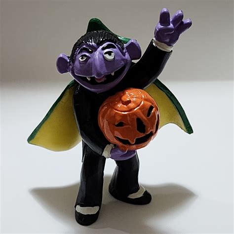 Sesame Street the Count With Pumpkin Halloween PVC Dracula Muppet - Etsy